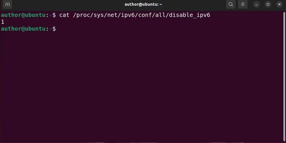 Kiểm tra trạng thái IPv6 trên Ubuntu